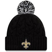 Add New Orleans Saints New Era Women's Cozy Cable Cuffed Knit Hat - Black To Your NFL Collection