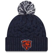 Add Chicago Bears New Era Girls Youth Cozy Cable Cuffed Knit Hat with Pom - Navy To Your NFL Collection