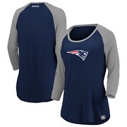 Add New England Patriots Fanatics Branded Women's Time To Shine Raglan 3/4-Sleeve T-Shirt - Navy/Gray To Your NFL Collection