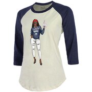 Add Houston Texans x Rongrong Collection Majestic Threads Women's #1 Fan Raglan 3/4-Sleeve T-Shirt - Cream/Navy To Your NFL Collection