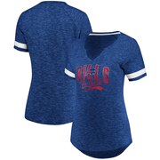 Add Buffalo Bills NFL Pro Line by Fanatics Branded Women's Showtime Go For Two Notch Neck Slub T-Shirt - Heathered Royal To Your NFL Collection