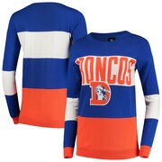 Add Denver Broncos Women's Retro Colorblock Sweater - Royal To Your NFL Collection