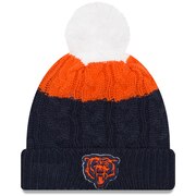 Add Chicago Bears New Era Women's Alternate Logo Layered Up 2 Cuffed Knit Hat with Pom - White/Navy To Your NFL Collection