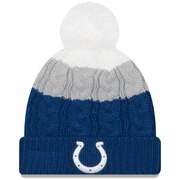 Add Indianapolis Colts New Era Women's Layered Up 2 Cuffed Knit Hat with Pom - White/Royal To Your NFL Collection