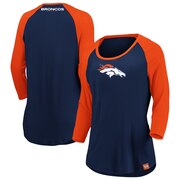 Add Denver Broncos Fanatics Branded Women's Time To Shine Raglan 3/4-Sleeve T-Shirt - Navy/Orange To Your NFL Collection