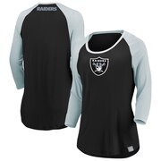 Add Oakland Raiders Fanatics Branded Women's Time To Shine Raglan 3/4-Sleeve T-Shirt - Black/Silver To Your NFL Collection