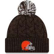 Add Cleveland Browns New Era Women's Cozy Cable Cuffed Knit Hat - Brown To Your NFL Collection