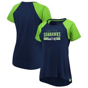 Add Seattle Seahawks Fanatics Branded Women's Shining Victory T-Shirt - College Navy/Neon Green To Your NFL Collection