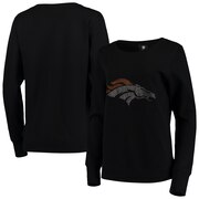 Add Denver Broncos Cuce Women's Halfback Fleece Pullover Sweatshirt - Black To Your NFL Collection