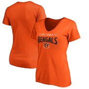 Add Cincinnati Bengals NFL Pro Line by Fanatics Branded Women's Engage Arch V-Neck T-Shirt - Orange To Your NFL Collection