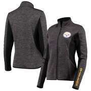 Add Pittsburgh Steelers G-III 4Her by Carl Banks Women's Defense Space Dye Full-Zip Jacket – Black To Your NFL Collection