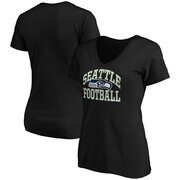 Add Seattle Seahawks Majestic Women's Showtime Franchise Fit V-Neck T-Shirt - Black To Your NFL Collection