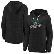 Add Miami Dolphins NFL Pro Line by Fanatics Branded Women's Faded Script Raglan Pullover Hoodie - Heathered Black To Your NFL Collection