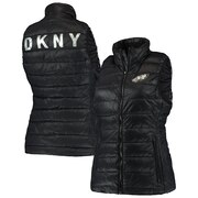 Add Philadelphia Eagles DKNY Sport Women's Harper Quilted Full-Zip Vest - Black To Your NFL Collection