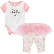 Add New Orleans Saints Girls Newborn & Infant Lil Princess Bodysuit & Tutu Leggings Set - White/Pink To Your NFL Collection