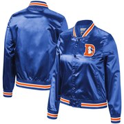 Add Denver Broncos Mitchell & Ness Women's Lightweight Satin Full-Snap Jacket - Royal To Your NFL Collection