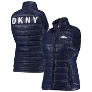 Add Denver Broncos DKNY Sport Women's Harper Quilted Full-Zip Vest - Navy To Your NFL Collection