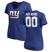 Add New York Giants NFL Pro Line Women's Any Name & Number Logo Personalized T-Shirt - Royal To Your NFL Collection