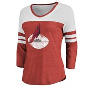 Add Arizona Cardinals NFL Pro Line Women's Throwback Two-Tone Color Block Tri-Blend 3/4-Sleeve T-Shirt - Cardinal/White To Your NFL Collection