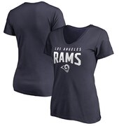 Add Los Angeles Rams NFL Pro Line by Fanatics Branded Women's Engage Arch V-Neck T-Shirt - Navy To Your NFL Collection