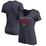 Add Houston Texans NFL Pro Line by Fanatics Branded Women's Engage Arch V-Neck T-Shirt - Navy To Your NFL Collection