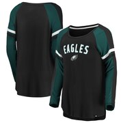 Add Philadelphia Eagles NFL Pro Line by Fanatics Branded Women's Flashy Long Sleeve T-Shirt - Black/Midnight Green To Your NFL Collection