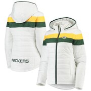 Add Green Bay Packers G-III 4Her by Carl Banks Women's Tie-Breaker Full-Zip Hoodie Jacket - White To Your NFL Collection