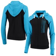 Add Carolina Panthers G-III 4Her by Carl Banks Women's Linebacker Full-Zip Hoodie - Black/Blue To Your NFL Collection