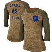 Add Buffalo Bills Nike Women's 2019 Salute to Service Legend Scoopneck Raglan 3/4 Sleeve T-Shirt - Khaki To Your NFL Collection