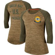 Add Green Bay Packers Nike Women's 2019 Salute to Service Legend Scoopneck Raglan 3/4 Sleeve T-Shirt - Khaki To Your NFL Collection