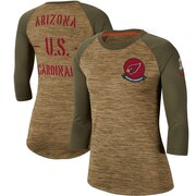 Add Arizona Cardinals Nike Women's 2019 Salute to Service Legend Scoopneck Raglan 3/4 Sleeve T-Shirt - Khaki To Your NFL Collection