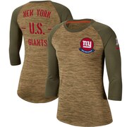 Add New York Giants Nike Women's 2019 Salute to Service Legend Scoopneck Raglan 3/4 Sleeve T-Shirt - Khaki To Your NFL Collection