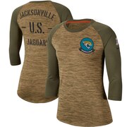 Add Jacksonville Jaguars Nike Women's 2019 Salute to Service Legend Scoopneck Raglan 3/4 Sleeve T-Shirt - Khaki To Your NFL Collection