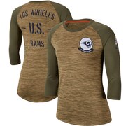 Add Los Angeles Rams Nike Women's 2019 Salute to Service Legend Scoopneck Raglan 3/4 Sleeve T-Shirt - Khaki To Your NFL Collection