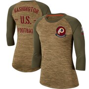 Add Washington Redskins Nike Women's 2019 Salute to Service Legend Scoopneck Raglan 3/4 Sleeve T-Shirt - Khaki To Your NFL Collection