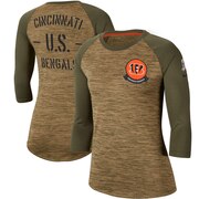 Add Cincinnati Bengals Nike Women's 2019 Salute to Service Legend Scoopneck Raglan 3/4 Sleeve T-Shirt - Khaki To Your NFL Collection