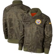 Add Pittsburgh Steelers Nike Women's 2019 Salute to Service Full-Zip Bomber Jacket - Olive To Your NFL Collection