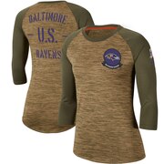 Add Baltimore Ravens Nike Women's 2019 Salute to Service Legend Scoopneck Raglan 3/4 Sleeve T-Shirt - Khaki To Your NFL Collection