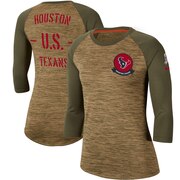 Add Houston Texans Nike Women's 2019 Salute to Service Legend Scoopneck Raglan 3/4 Sleeve T-Shirt - Khaki To Your NFL Collection