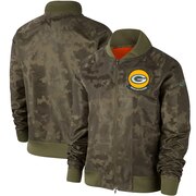 Add Green Bay Packers Nike Women's 2019 Salute to Service Full-Zip Bomber Jacket - Olive To Your NFL Collection