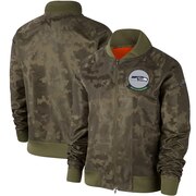 Add Seattle Seahawks Nike Women's 2019 Salute to Service Full-Zip Bomber Jacket - Olive To Your NFL Collection