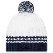 Add Denver Broncos New Era Women's Tonal Stripe Knit Hat with Pom – White/Navy To Your NFL Collection