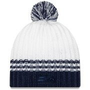 Seattle Seahawks New Era Women's Tonal Stripe Knit Hat with Pom – White/College Navy