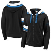 Add Carolina Panthers WEAR By Erin Andrews Women's Full-Zip Trim Hoodie - Black To Your NFL Collection
