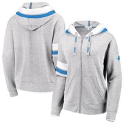 Add Detroit Lions WEAR By Erin Andrews Women's Full-Zip Trim Hoodie - Gray To Your NFL Collection