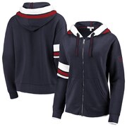 Add Houston Texans WEAR By Erin Andrews Women's Full-Zip Trim Hoodie - Navy To Your NFL Collection