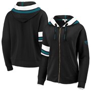 Add Jacksonville Jaguars WEAR By Erin Andrews Women's Full-Zip Trim Hoodie - Black To Your NFL Collection