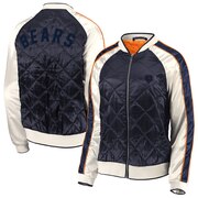 Add Chicago Bears WEAR By Erin Andrews Women's Quilted Full-Zip Bomber Jacket - Navy To Your NFL Collection