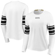 Add New Orleans Saints WEAR By Erin Andrews Women's Snap Cuff Long Sleeve T-Shirt - White To Your NFL Collection