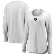 Add Oakland Raiders WEAR By Erin Andrews Women's Thumbhole Long Sleeve T-Shirt - Heather Gray To Your NFL Collection